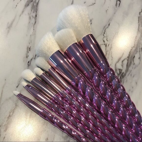 Pink Unicorn Makeup Brushes - 8 Piece Set - Picture 2 of 2